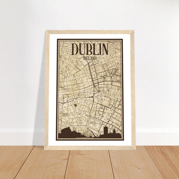 Dublin Vintage City Map Print